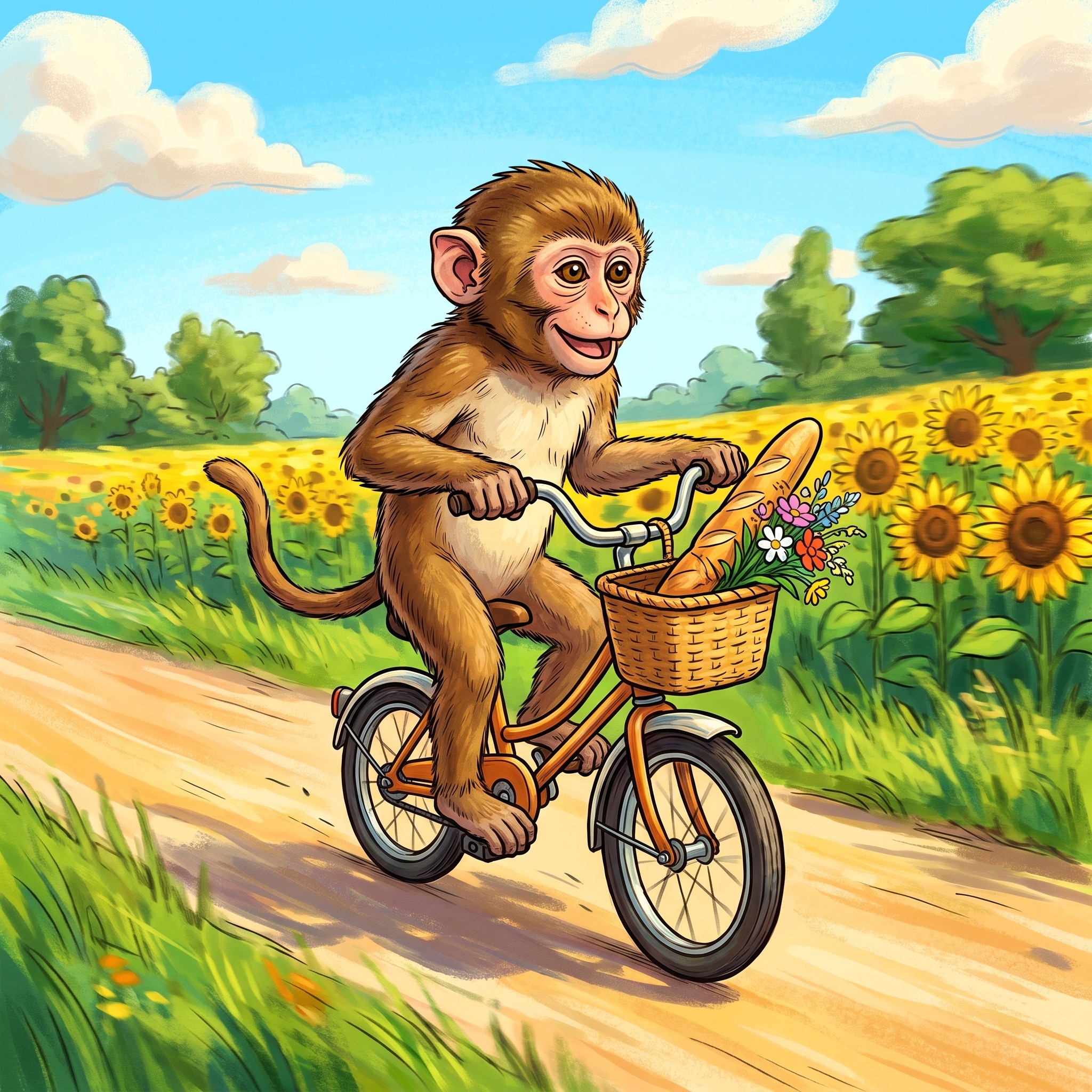 ride free — ape enjoying life outside