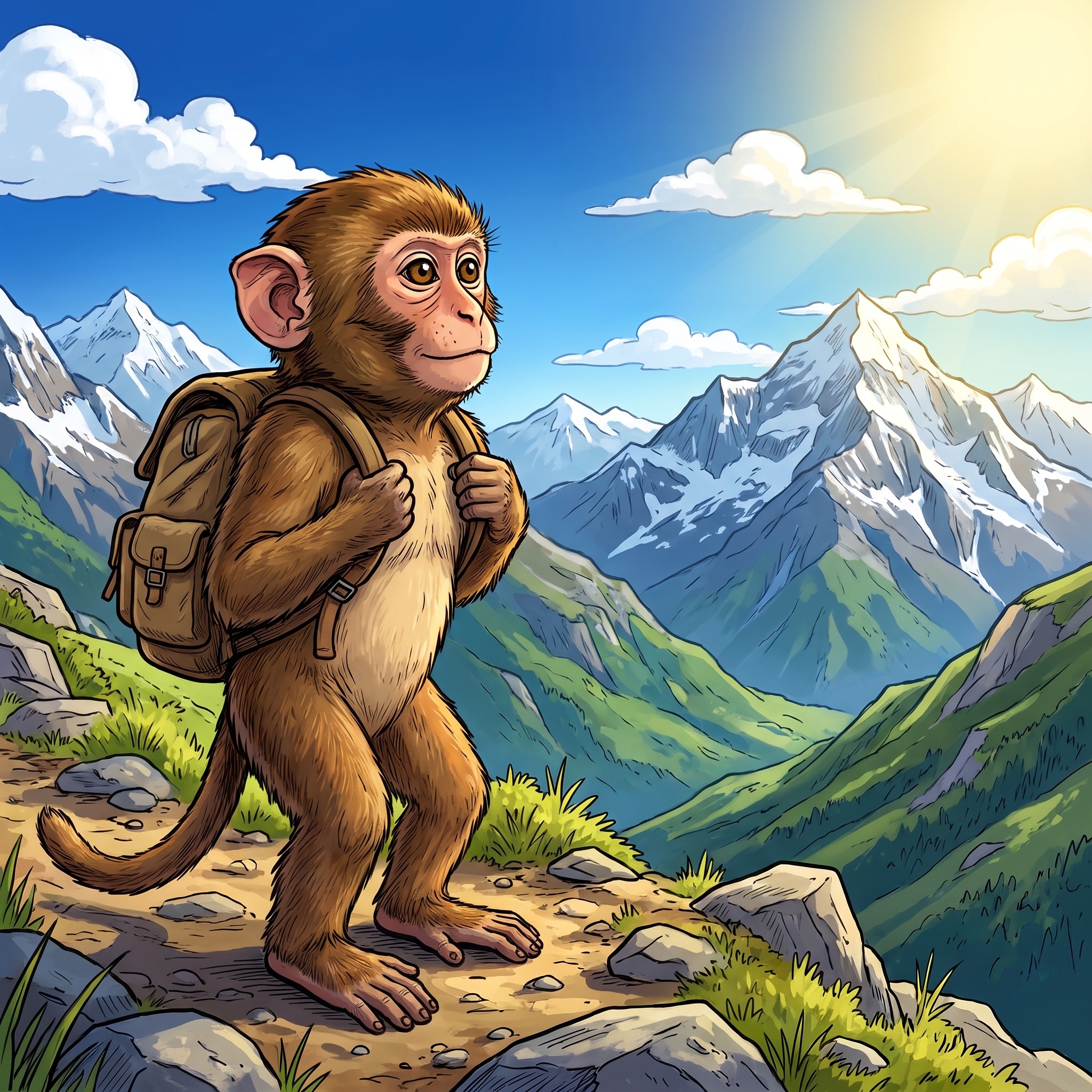 climb higher — ape enjoying life outside